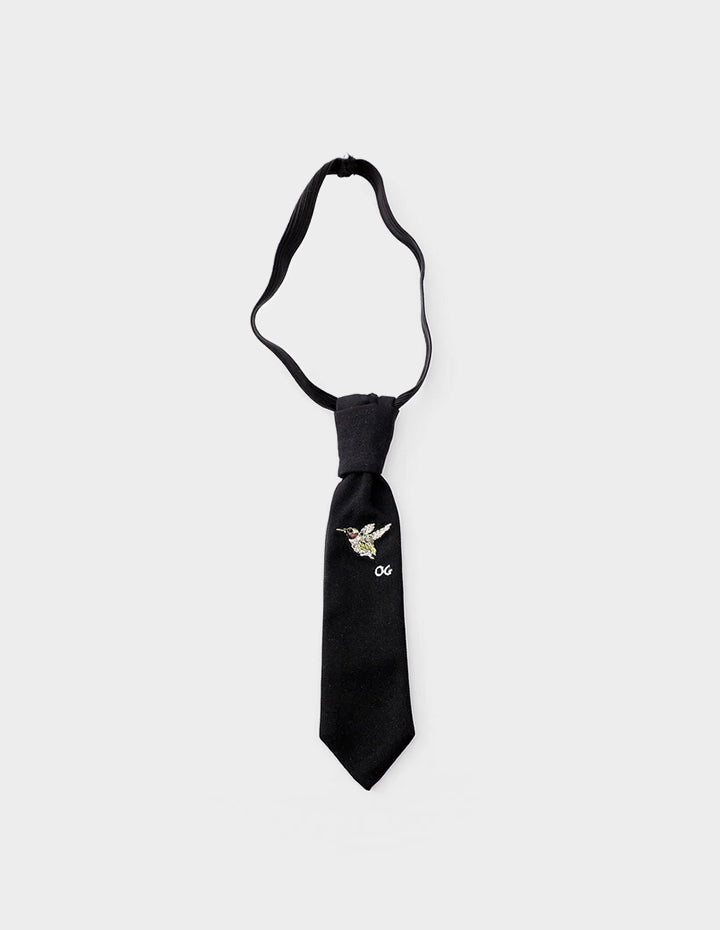 Cravatta nera con ricami